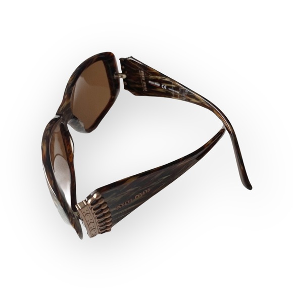 Miu Miu ♛ Metal Crown Sunglasses ♛ Brown Tortoise Shell ♛ Chic Luxury Sunnies ♛ - Picture 12 of 16